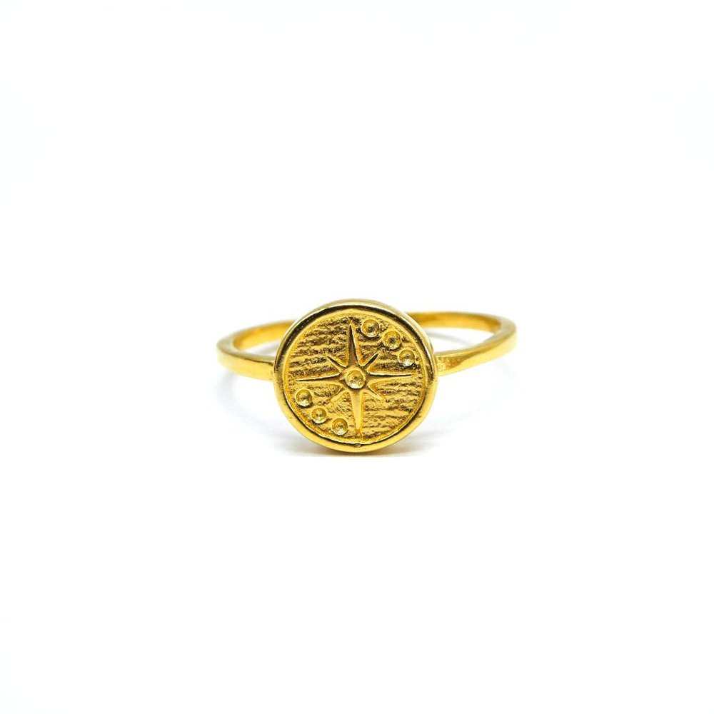 Gold Star Vintage-style Ring (Made in California)